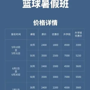 篮球训练营培训班上班什么内容可以报名